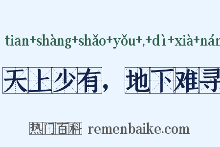 天上少有，地下难寻是什么意思的图片
